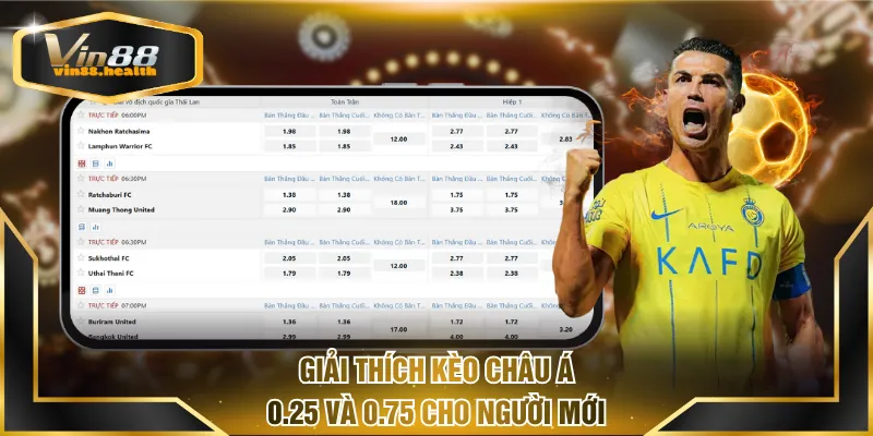 Giải thích kèo châu Á 0.25 và 0.75 cho người mới