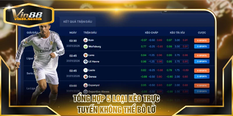 Tổng hợp 5 loại kèo trực tuyến không thể bỏ lỡ